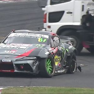 斎藤太吾 GRスープラ 大クラッシュ 2019 D1GP Rd 7 AP Daigo Saito big crash
