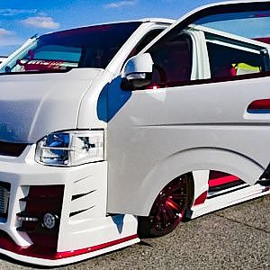 (HD)TOYOTA 200 Hiace Lowdown custom 200系ハイエースフルエアロカスタム - スーパーカーニバル2017