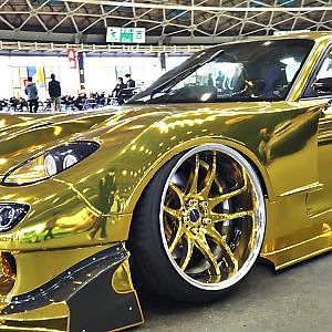 (4K)GOLDEN MAZDA RX-7 FD3S modified マツダRX7 ゴールド - NAGOYA AUTO TREND 2020