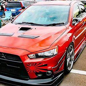 (4K)MITSUBISHI LANCER EVOLUTION modified 三菱 ランサーエボリューション ランエボカスタム - LOWFEST 2018